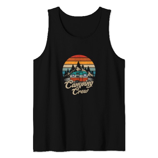 Cousin Crew Camping Outdoor Sunset Bus Summer Camp Summer Tank Tops