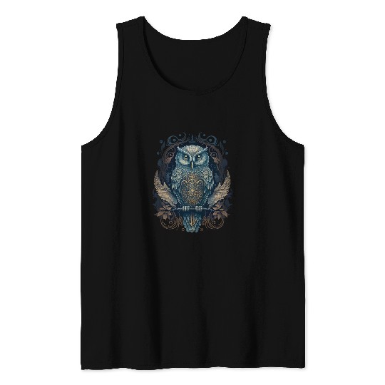 Owl Pet Gothic Owl Witchcore Aesthetic Witchcraft Occult 2 Tank Tops