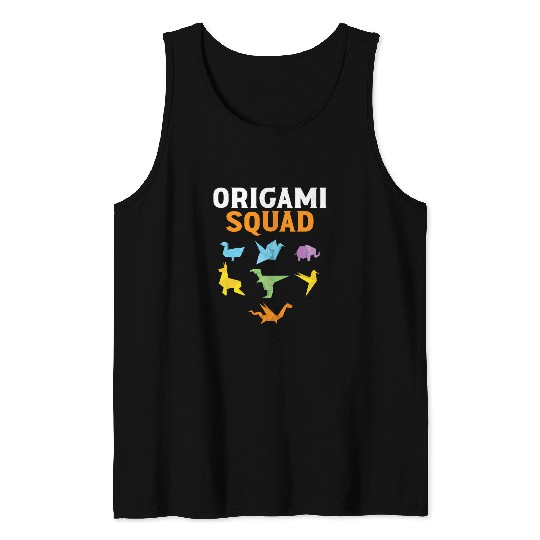 Origami Squad Origamist Japanese Culture Paper Folding Art Tank Tops