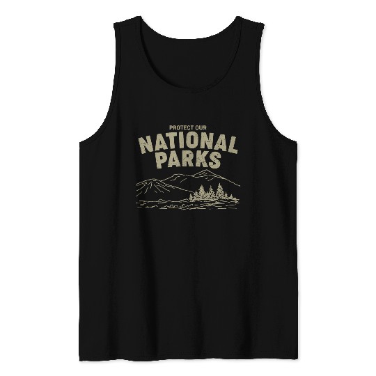Retro Hiking Protect Our National Parks vintages Preserve Tank Tops