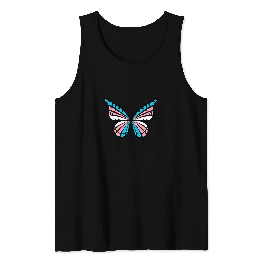 Butterfly LGBT Transgender Pride Colors Tank Tops