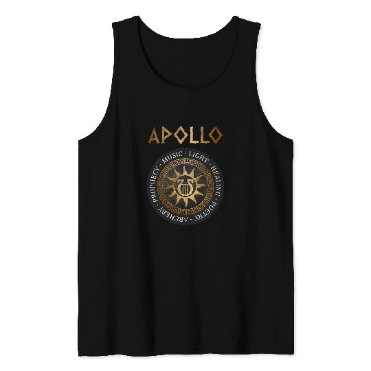 Apollo Ancient Greek God of Music and Light Lyre Symbol Tank Tops