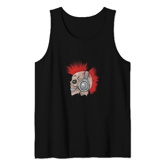 Skeletons Skulls Punk Rock hairstyles party Music Disco Dance Skull Tank Tops