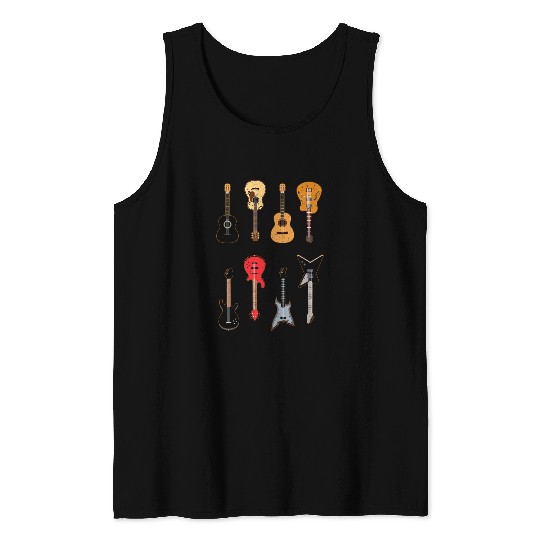 Guitar Collection Guitarist Gift Guitar Player 2Musician Tank Tops