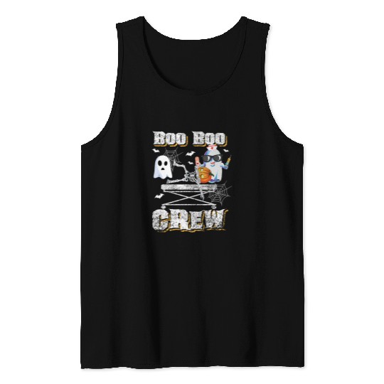 Boo Boo Crew Funny ghosts EMS EMT Paramedic nurses Halloween Tank Tops
