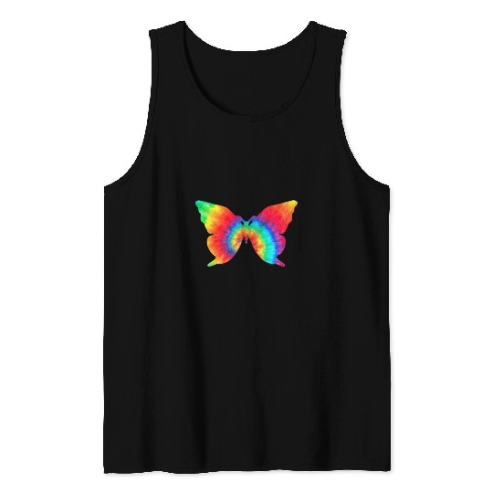 Colourful batik butterfly Tank Tops