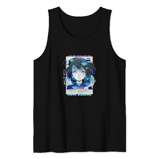 Antisocial Sad Anime Waifu Girl Pastel Lofi Indie Aesthetic Tank Tops