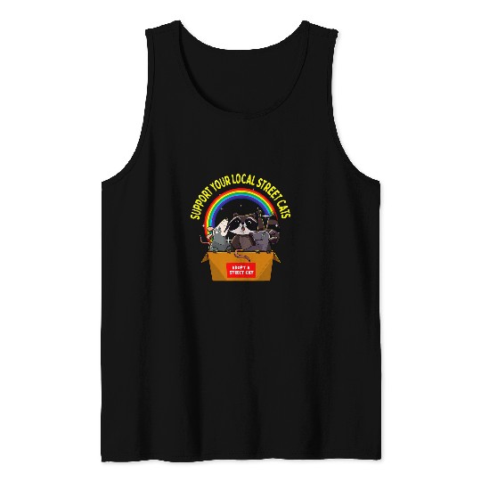 Raccoon Pet Support Team Trash Funny Opossum Raccoon Rat Tank Tops
