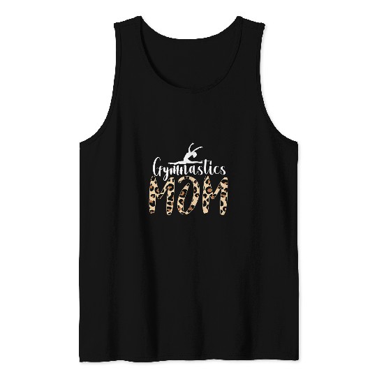 Gymnastics Mom Leopard Print Cute Gymnast Parent Womens 1 Tank Tops