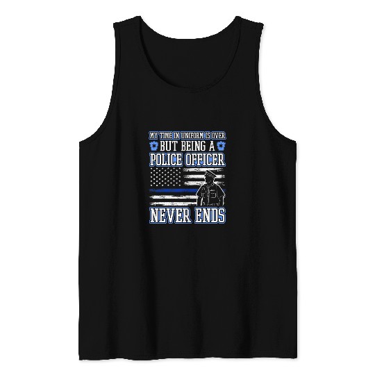 Retired Police Officer Cop Law Enforcement Tank Tops