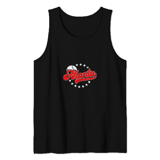 Atlanta vintages Funny Baseball Lover Player and Fans Tank Tops
