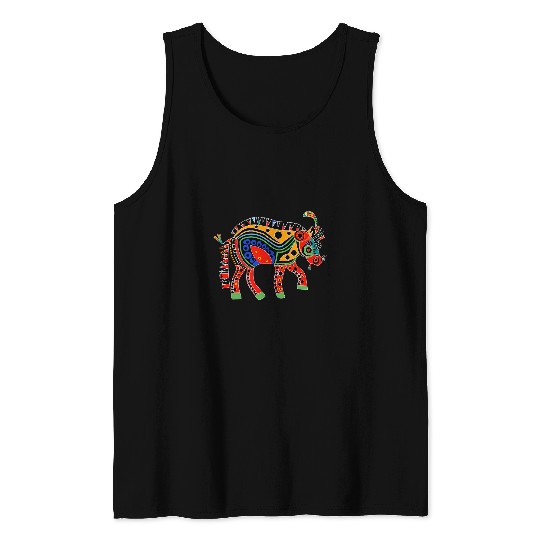 Bison Native American Pacific Northwest Coast Art Style Tank Tops