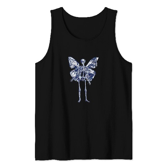 Fairy Grunge Fairycore Cottagecore Skeletons Butterfly Gothic Tank Tops