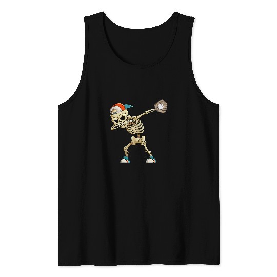 Baseball Expert Spooky Scary Skeletons Baseball Player Tank Tops