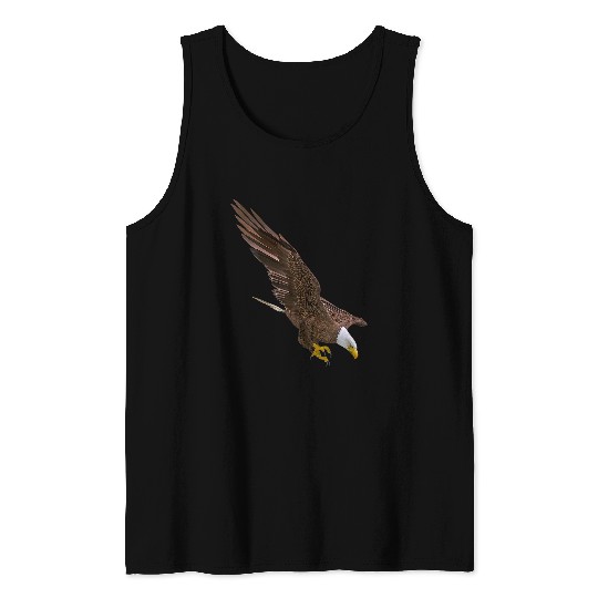 Realistic Bald Eagle Hunting Down For Lovers Birds Watching Tank Tops