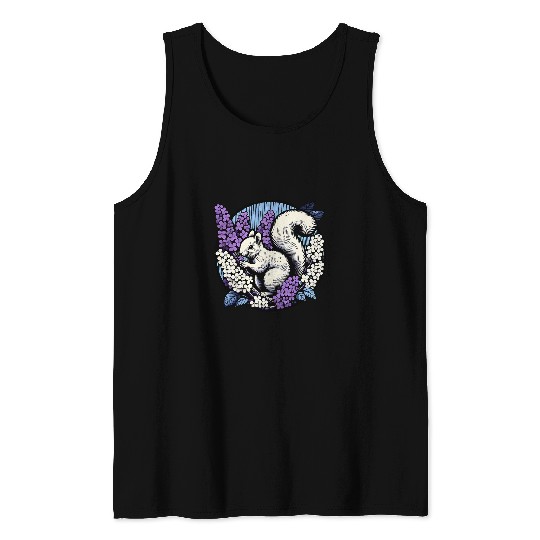 Squirrel Pet Lilac Bush squirrel artwork hikers designs Tank Tops
