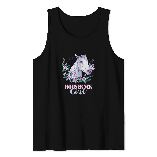 Horse Lover Horseback Girl Horseback Riding Horse Lover Equestrian Tank Tops
