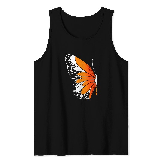 Couples Valentines Day Matching Half Wings Monarch Butterfly Tank Tops