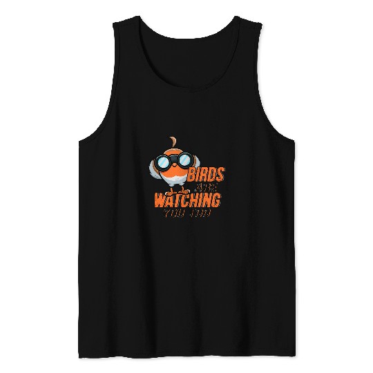 Lacrosse Gift Bird Watching Robin Bird Design for a Bird Nerd Tank Tops