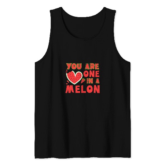 You Are One In A Melon Funny Valentines Day Watermelon Tank Tops
