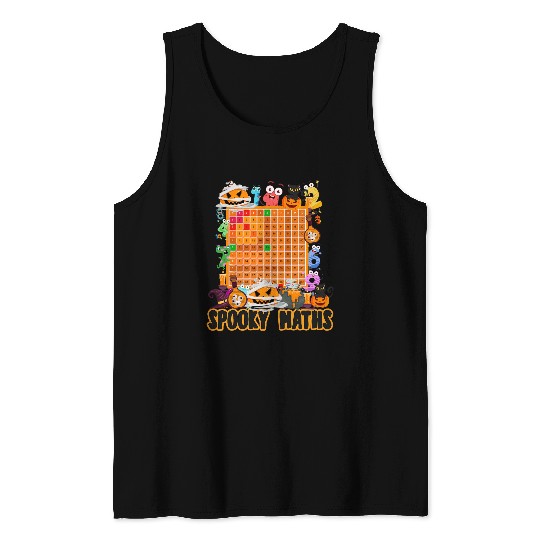 Halloween Multiplication Idea Kids 2Numbers Maths Pumpkin 21 Tank Tops