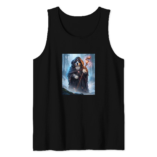 Bernese Mountain Dog Wizard Funny Magic 1 Tank Tops