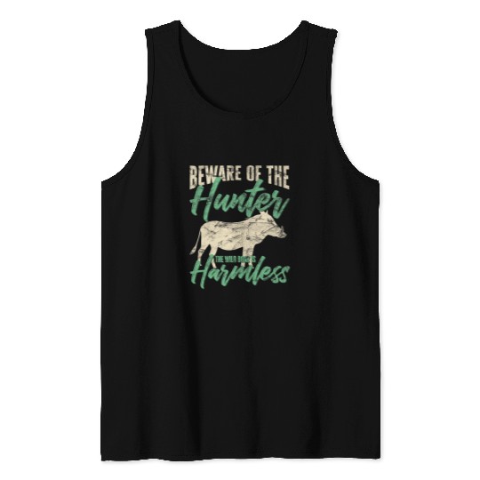 Mens Wild Pig Hunter Wild Boar Hunting Tank Tops