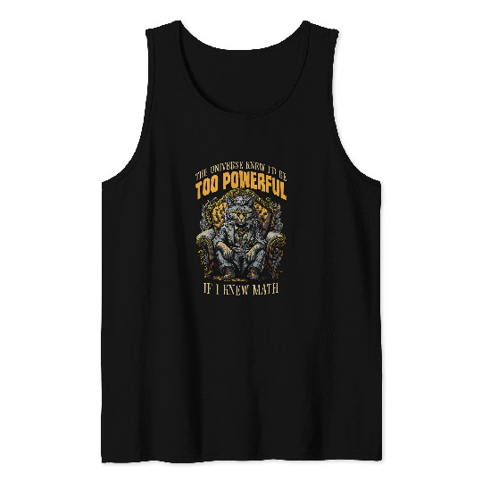Cat Math Lover Funny Feline Mob Boss Mathematics And Algebra Tank Tops