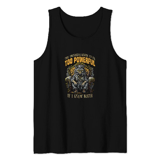 Cat Math Lover Funny Feline Mob Boss Mathematics And Algebra Tank Tops