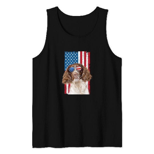 English Springer Spaniel Dog For Men Kids Boys 4th of July Tank Tops