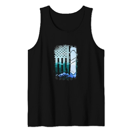 Skiing Ski vintages American flag snowboard Ski nature snowboarding Tank Tops