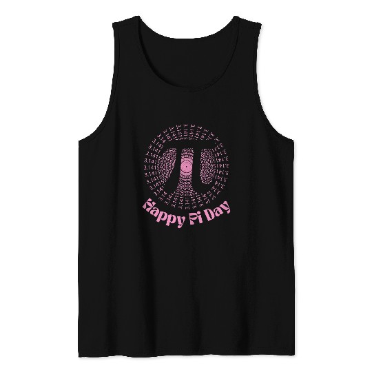 Happy Pi Day Math STEM Womens Pink Love Math Tank Tops