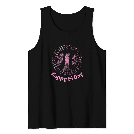 Happy Pi Day Math STEM Womens Pink Love Math Tank Tops