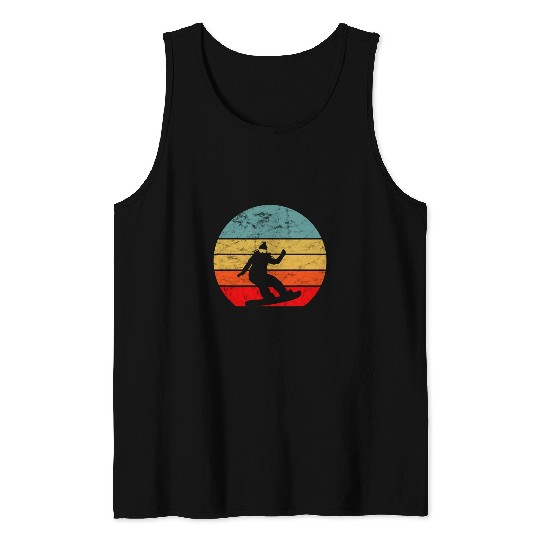 Skiing Ski Snowboarding vintages Retro Snowboarder Winter Snowboard Tank Tops
