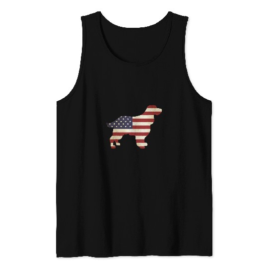 English Springer Spaniel 4th of July Men Women USA American Tank Tops