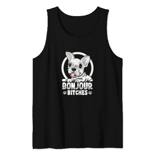 Bully Mama Bonjour Frenchie Dad French Bulldog Tank Tops
