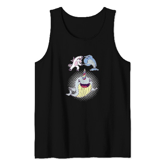Whale Narwhal Mythical Creature Pegasus Tank Tops