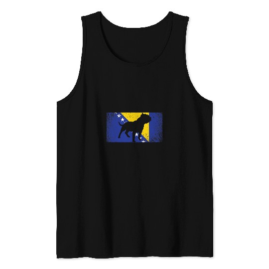 Bully or pitbull dog owner BOSNIA vintages flag Tank Tops