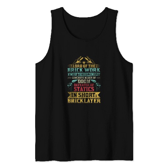 Bricklaying Brick Work Mason Bricklayer Tank Tops