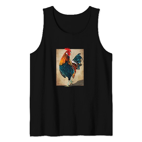 Chicken Lover Rooster Male Chickens Awesome Cock Vintage Tank Tops