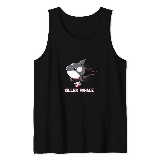 Swimming Pool Smile Killer Whale Funny Swimming Killer Whale Gifts Tank Tops