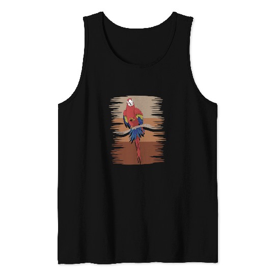 Jungle Animal Exotic Bird Watching Macaw Parrot Tank Tops