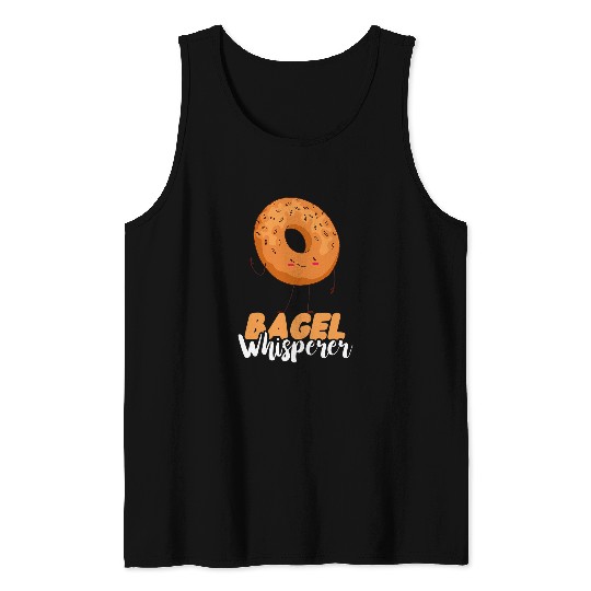 Bagel Whisperer Bagels Baking Baker Dough Bagel Lover Tank Tops