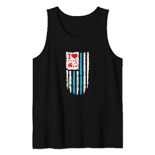 I Love Chicago House Music 2Chicago Flag vintages DJ 21 Tank Tops
