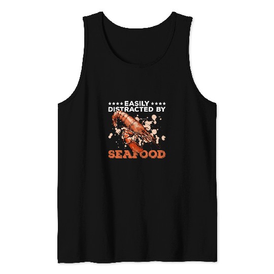 Distracted by Seafood Delicious Lobster Hobby Chef Tank Tops