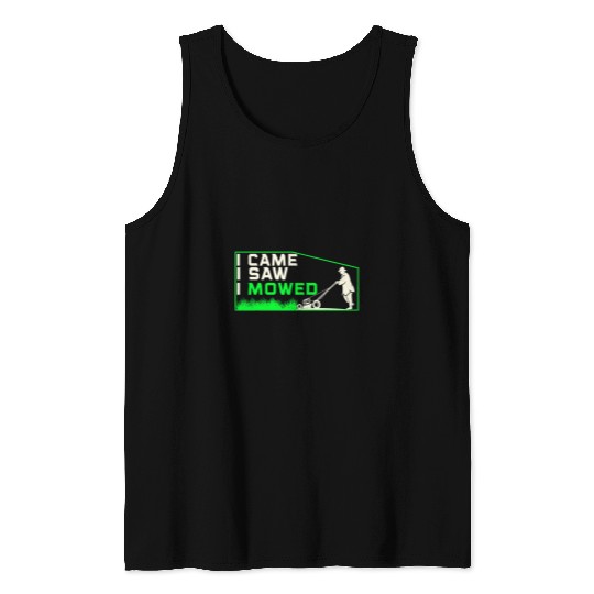 Funny Lawn Mowing Janitor Humor Landscaper Tank Tops