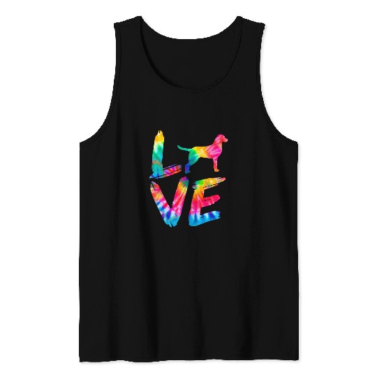 Chesapeake Bay Retriever Tie Dye Love Dog Mom Dad Tank Tops