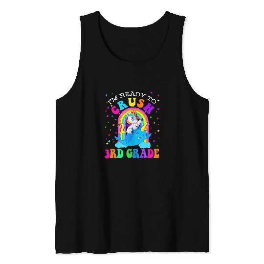 Im Ready To Crush 3rd Grade Narwhal Unicorns Back to School Tank Tops