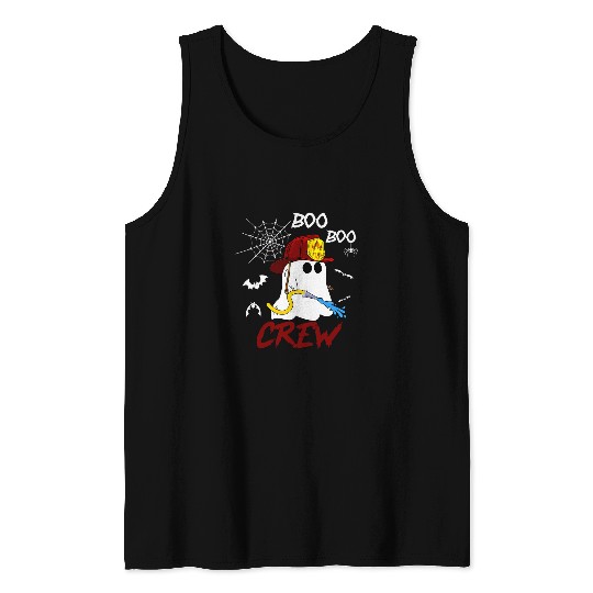Boo Boo Crew Firefighter Fireman Halloween Spooky Season Tank Tops