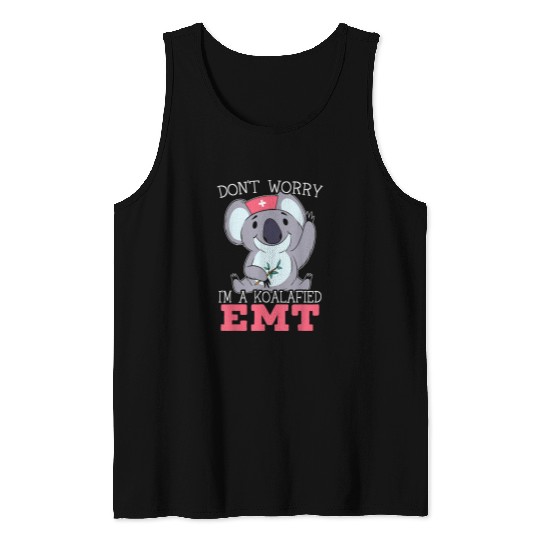 Funny Bear Im A Koalafied EMT EMS Paramedic Health Care Cute Bears Tank Tops